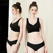 【KISSDIAMOND】加大碼高穩定全包覆無鋼圈內衣(KDW-1875) M 黑色