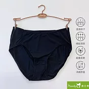 【Heimelig直立棉】台灣製女款涼感吸濕排汗中腰空氣內褲(MIT327) L 黑色