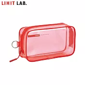 LIHIT LAB A-8101 多用途透明筆袋(soeru) 紅色