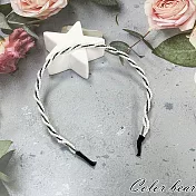 【卡樂熊】彈性纏繞珍珠造型髮箍(兩色)- 黑色