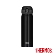 【THERMOS 膳魔師】超輕量 不鏽鋼真空保溫瓶0.5L(JNL-504-PBK)黑色