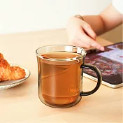 好玻GOODGLAS | Mug馬克雙層把手玻璃杯-透黑