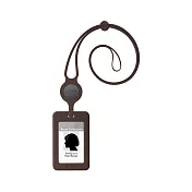 Bone 蹦克 頸掛開窗識別證套|RFID雙面感應卡夾 - 簡約咖