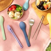 【HOUSUXI舒希】316不鏽鋼餐具好攜2件組  夜藍