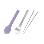 【HOUSUXI舒希】316不鏽鋼餐具好攜2件組 藤紫
