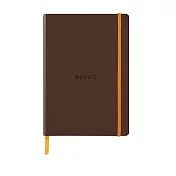 【Rhodia｜Rhodiarama】軟皮筆記本 A5_橫線_象牙白_90g_80張_彈性束帶_ 焙茶色