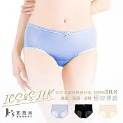 【K’s凱恩絲】冰絲裸感絲滑蠶絲內褲 (透氣.輕薄.涼爽) L 藍色