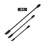 【上手家居】雙頭矽膠刮刀 3件組(矽膠湯匙/果醬抹刀/耐熱刮刀/烘焙刮刀/奶油刮刀/迷你刮刀/矽膠抹刀) 黑色