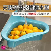 【Cap】天鵝造型水槽瀝水籃 藍色