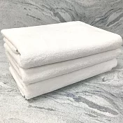 【LIFE 來福牌】雅致素色浴巾 厚款3入組 白色