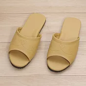 333家居鞋館 家居素色室內皮拖鞋 M 黃
