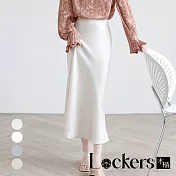 【Lockers 木櫃】夏季親膚顯瘦高腰魚尾裙 L111080111 XL 白色