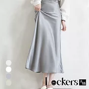 【Lockers 木櫃】夏季親膚顯瘦高腰魚尾裙 L111080111 L 灰色