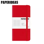 PAPERIDEAS 48K頁碼硬面绑帶筆記本  方格-紅色