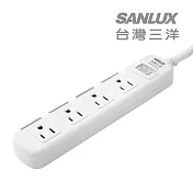 SANLUX台灣三洋防塵蓋轉接延長電源線<BR>3孔4座1切1.8M(SYPW-W341DA)
