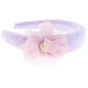 【PinkyPinky Boutique】清涼 雪紡花皺紗厚髮箍 (淡紫色)