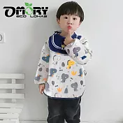 【OMORY】兒童防水防汙罩衣110cm- 藍恐龍