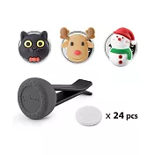 Bone 蹦克 車用多功能精油擴香夾 - 貓咪、麋鹿、雪人