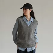 旅途原品 經典百搭羊毛V領背心 M L-XL M 巴黎灰