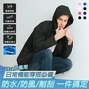 【KISSDIAMOND】Ultra抗溫差抗風雨輕量極鋒衣(KDFJ-286) 4XL 男/黑色