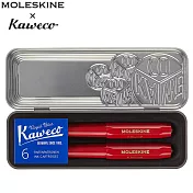 MOLESKINE x KAWECO聯名鋼筆原子筆組(含鋼筆補充墨水6入)- 紅