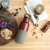 美國HYDY時尚保溫水壺_水波紋夢幻新色_ 峽谷銅 - 軍綠 480ml 不銹鋼保溫壺