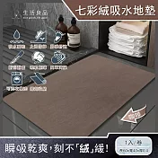 【生活良品】極簡純色七彩絨吸水腳踏地墊1入/卷-咖啡 咖啡
