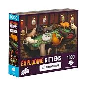 【GoKids】爆炸貓1000片拼圖: 賭桌上的貓 英文版 Exploding Kittens 1000 Piece Puzzle Cats Playing Craps