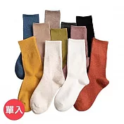 JDS.SOCKS學院風棉質單色堆堆襪  * 黑色