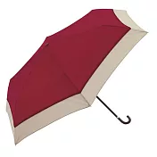 【日本because】Plain Bicolor 氣質雙色拼接輕量折傘 ‧ 紅