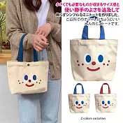 【Sayaka紗彌佳】日系可愛雀斑笑顏萬用百搭手提袋 -藍色款
