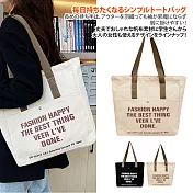 【Sayaka紗彌佳】日系潮流六本木時尚字母簡約大容量手提肩背帆布包  -白色