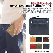 【Sayaka紗彌佳】日本青山潮流復古油蠟工藝皮革零錢收納包  -藍色