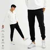 【KISSDIAMOND】百搭修身厚磅棉休閒褲(KDP-2009) L 黑色/束口