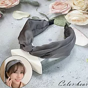 【卡樂熊】韓版氣質交叉寬邊韓式扭結造型髮箍(四色)- 灰色