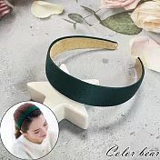 【卡樂熊】基本復古緞面造型髮箍(六色)- 綠色