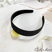 【卡樂熊】簡約牛仔布料造型髮箍(三色)- 黑色