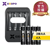 【OXOPO乂靛馳】XS系列 1.5V 快充鋰電池組 (3號4入+充電器)