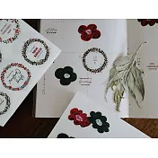 【什物 a kind of café】手帳系列割型貼紙｜霧面｜聖誕花圈｜Wreath
