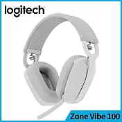 羅技 ZoneVibe100 無線藍芽耳機麥克風 珍珠白