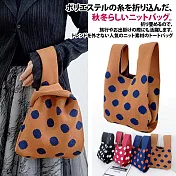 【Sayaka紗彌佳】日系手作工藝可愛圓點毛線編織手提包  -棕色