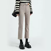 【MsMore】 直筒牛仔褲高腰顯瘦小個子九分煙管長褲# 115051 S 灰色