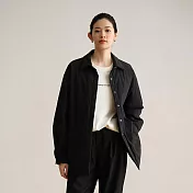 旅途原品 95白鵝絨襯衫羽絨服短款輕薄休閒外套女秋冬季 M L-XL M 經典黑