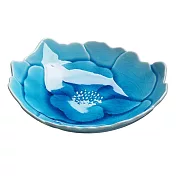 【日本Aito】瀨戶燒｜花瓣陶瓷餐盤16cm ‧ 水藍