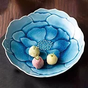 【日本Aito製作所】瀨戶燒｜精窯花釉 花露陶瓷餐盤16cm ‧ 水藍
