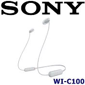 SONY WI-C100 入門級 25小時長續航 防潑濺 頸掛式藍芽耳機 新力索尼公司貨保固一年 白色