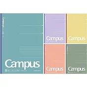 KOKUYO Campus 2023限定點線筆記本(5冊裝)- 暗彩B:行高6mm