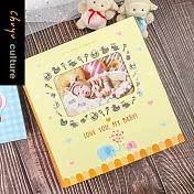 珠友 12K3孔雙格寶寶相本/相簿/新生兒成長相簿/超音波紀錄/側邊置入(4x6)-60枚相片 01黃
