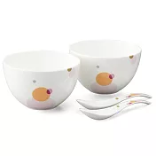 【NARUMI日本鳴海骨瓷】和風雅緻 水玉雙人餐具4件組
