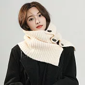 【EZlife】韓風高領真之圍巾圍脖- 米色